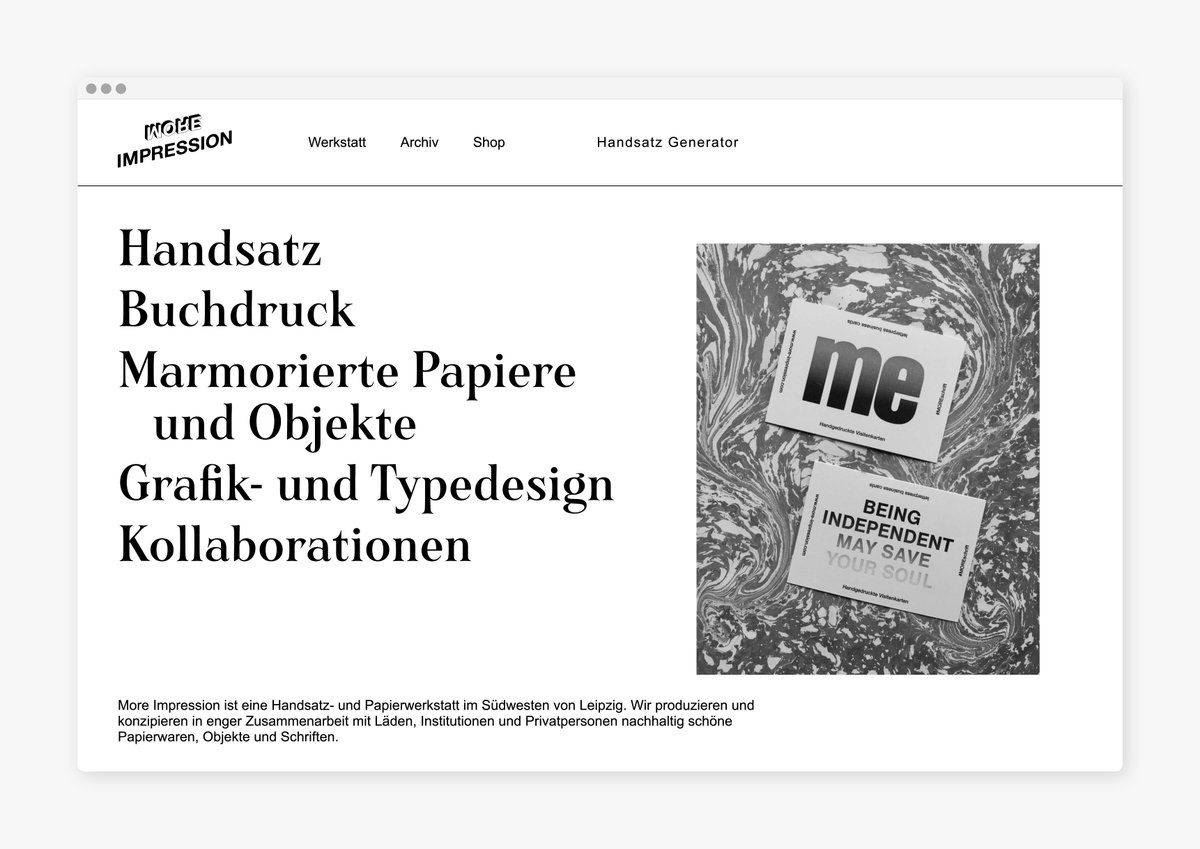 More Impression, Webdesign und Development